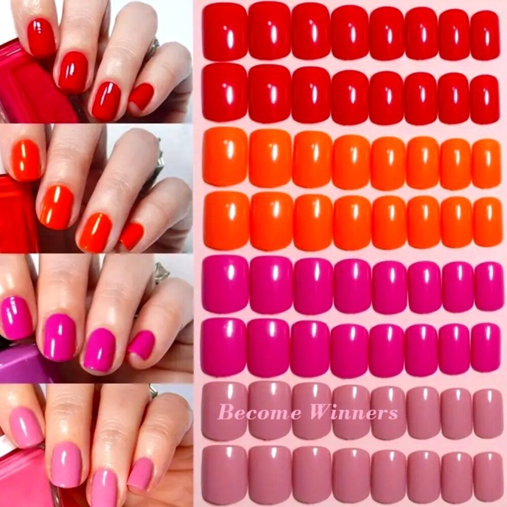 New Cute Doll Colorful Glossy Finish Press On Nails Sets